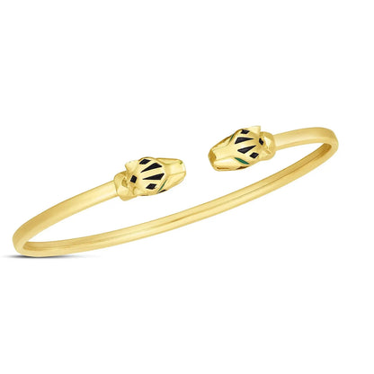 14k Yellow Gold Panther Bangle (3.00 mm) RCJ Bangles  CELESTIA LUXE JEWELLERS