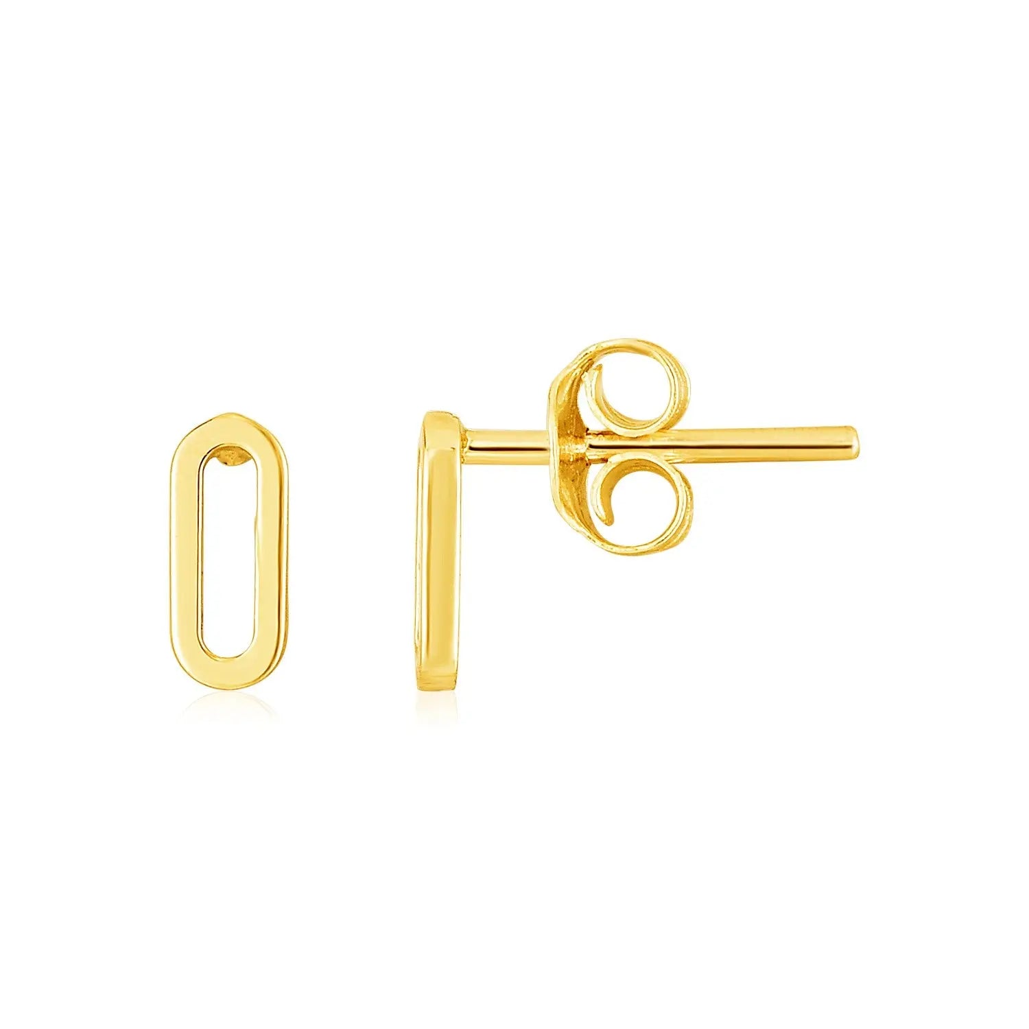 14k Yellow Gold Paperclip Link Stud Earrings RCJ Earrings  CELESTIA LUXE JEWELLERS
