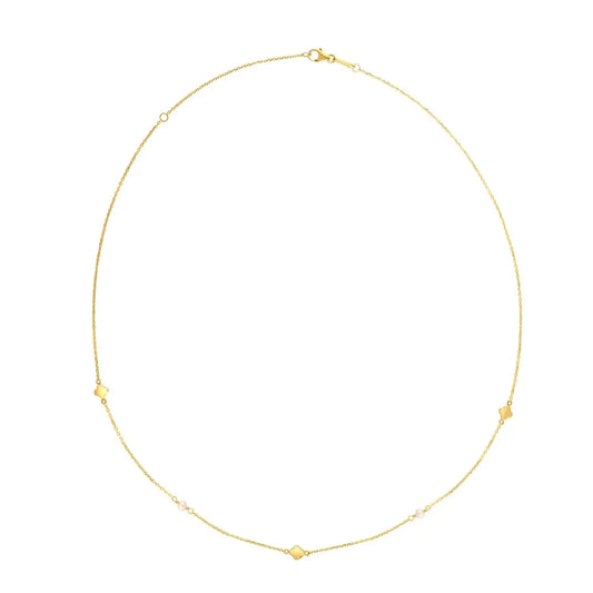 14k Yellow Gold Pearl Clover Necklace RCJ Necklaces  CELESTIA LUXE JEWELLERS