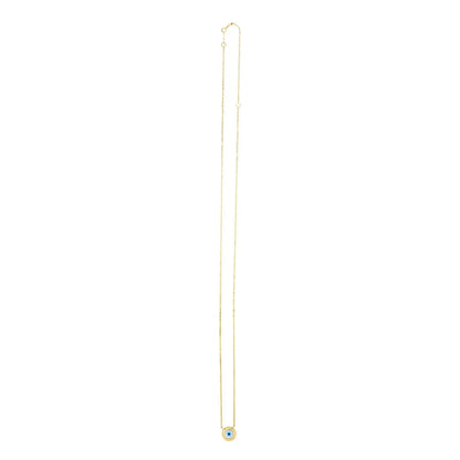 14k Yellow Gold Pearl Evil Eye Necklace RCJ Necklaces  CELESTIA LUXE JEWELLERS