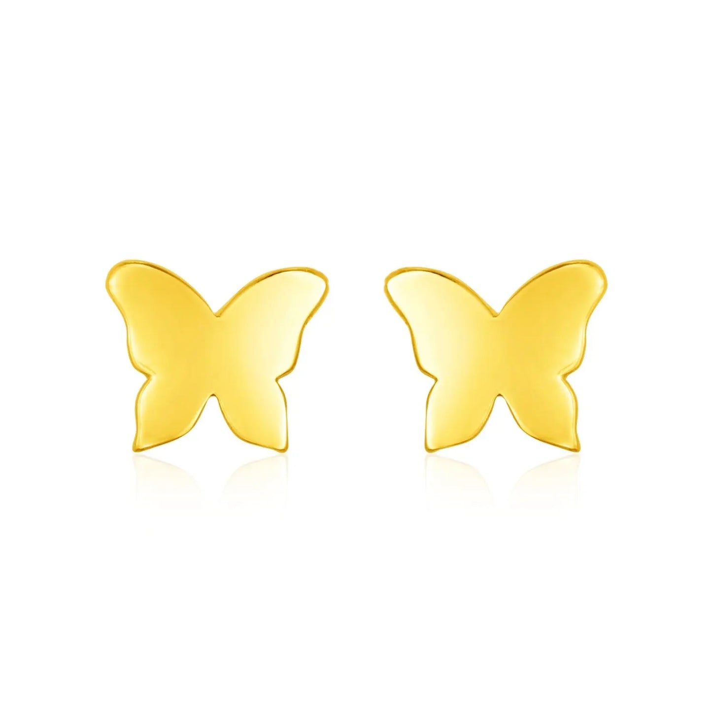 14k Yellow Gold Polished Butterfly Post Earrings RCJ Earrings  CELESTIA LUXE JEWELLERS
