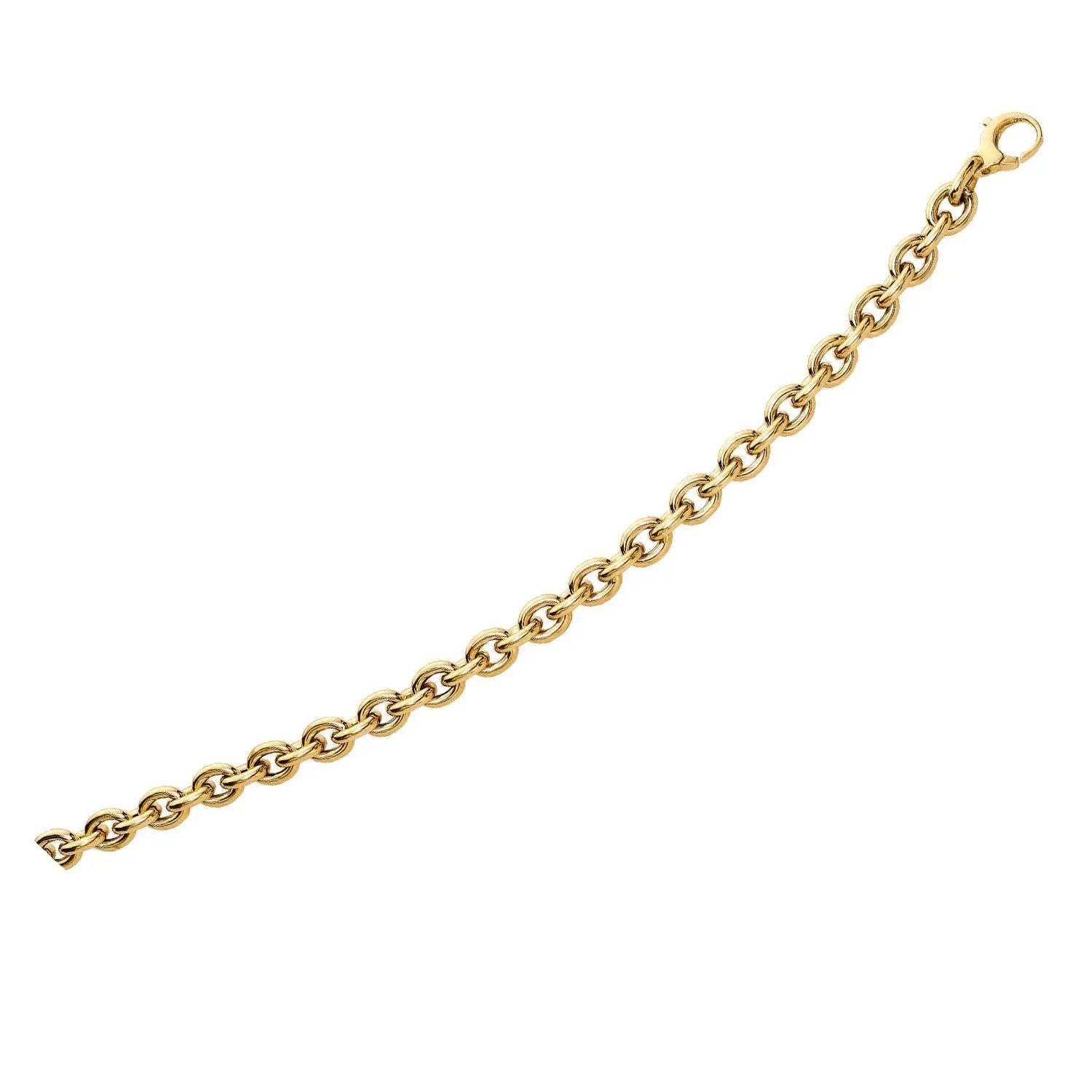 14k Yellow Gold Polished Cable Link Bracelet RCJ Bracelets  CELESTIA LUXE JEWELLERS