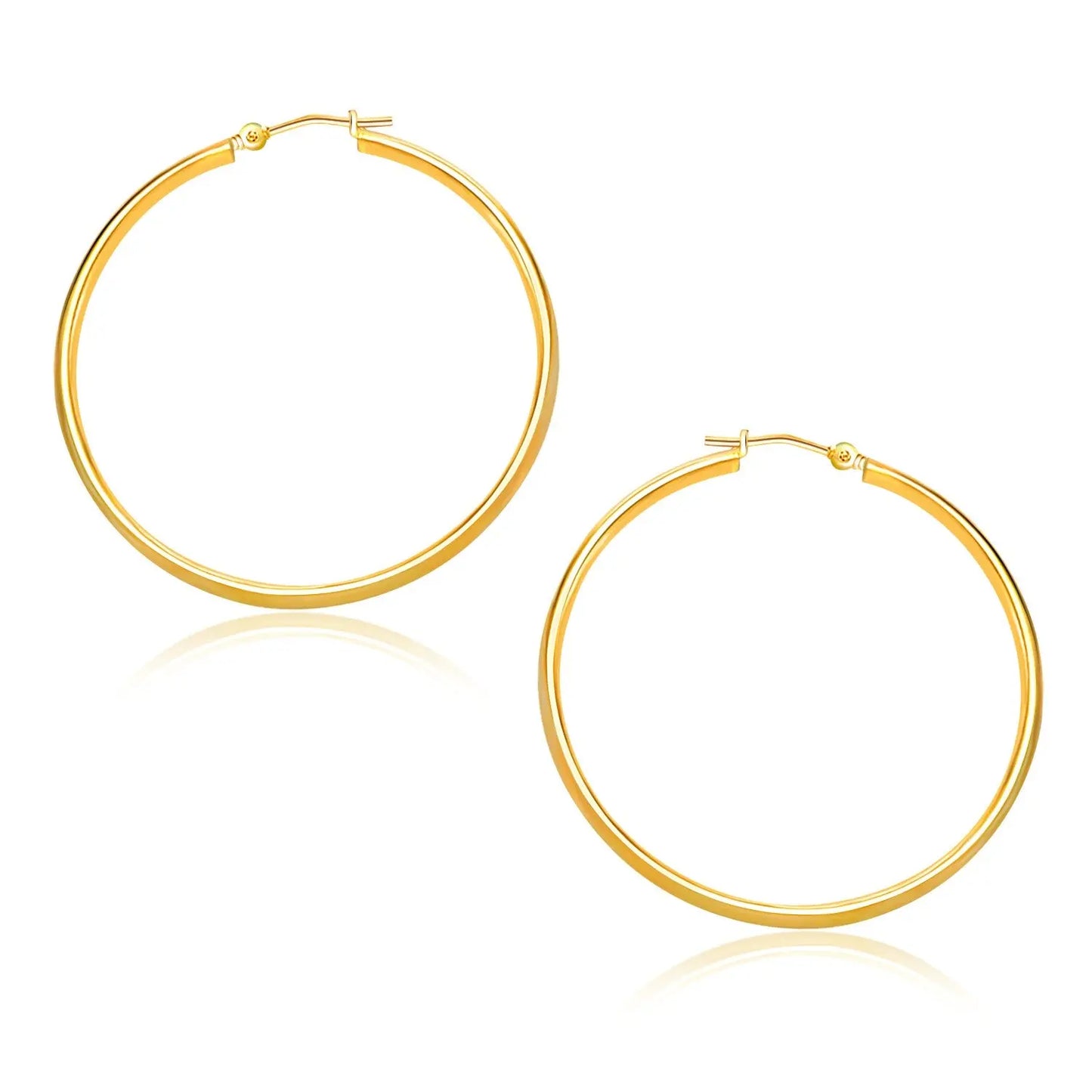 14k Yellow Gold Polished Hoop Earrings (1.5x30mm) RCJ Earrings  CELESTIA LUXE JEWELLERS