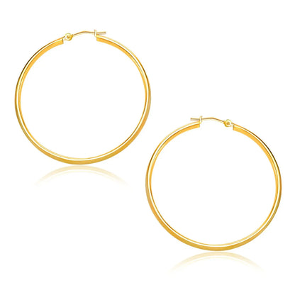14k Yellow Gold Polished Hoop Earrings (1.5x30mm) RCJ Earrings  CELESTIA LUXE JEWELLERS