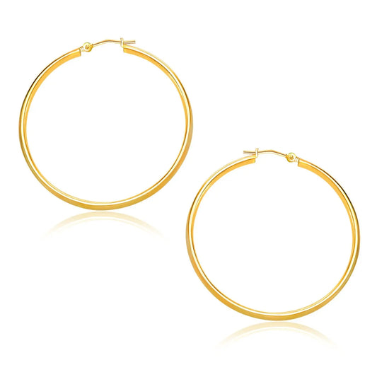 14k Yellow Gold Polished Hoop Earrings (1.5x30mm) RCJ Earrings  CELESTIA LUXE JEWELLERS
