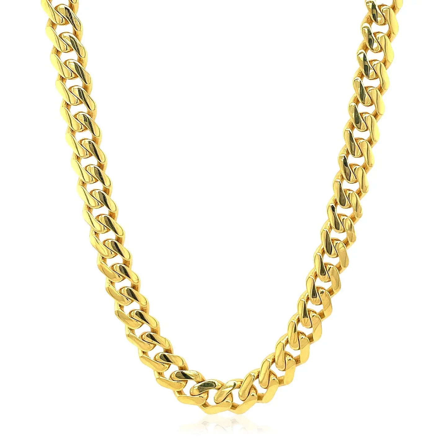 14k Yellow Gold Polished Miami Cuban Chain Necklace RCJ Necklaces  CELESTIA LUXE JEWELLERS