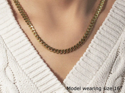 14k Yellow Gold Polished Miami Cuban Chain Necklace RCJ Necklaces  CELESTIA LUXE JEWELLERS