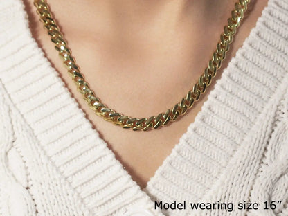 14k Yellow Gold Polished Miami Cuban Chain Necklace RCJ Necklaces  CELESTIA LUXE JEWELLERS