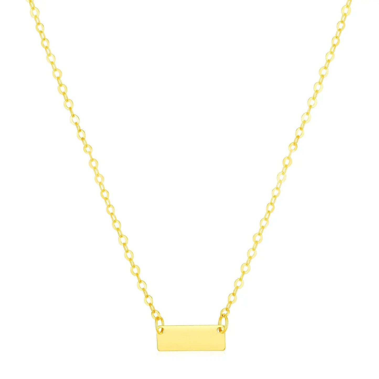 14k Yellow Gold Polished Mini Bar Necklace RCJ Necklaces  CELESTIA LUXE JEWELLERS
