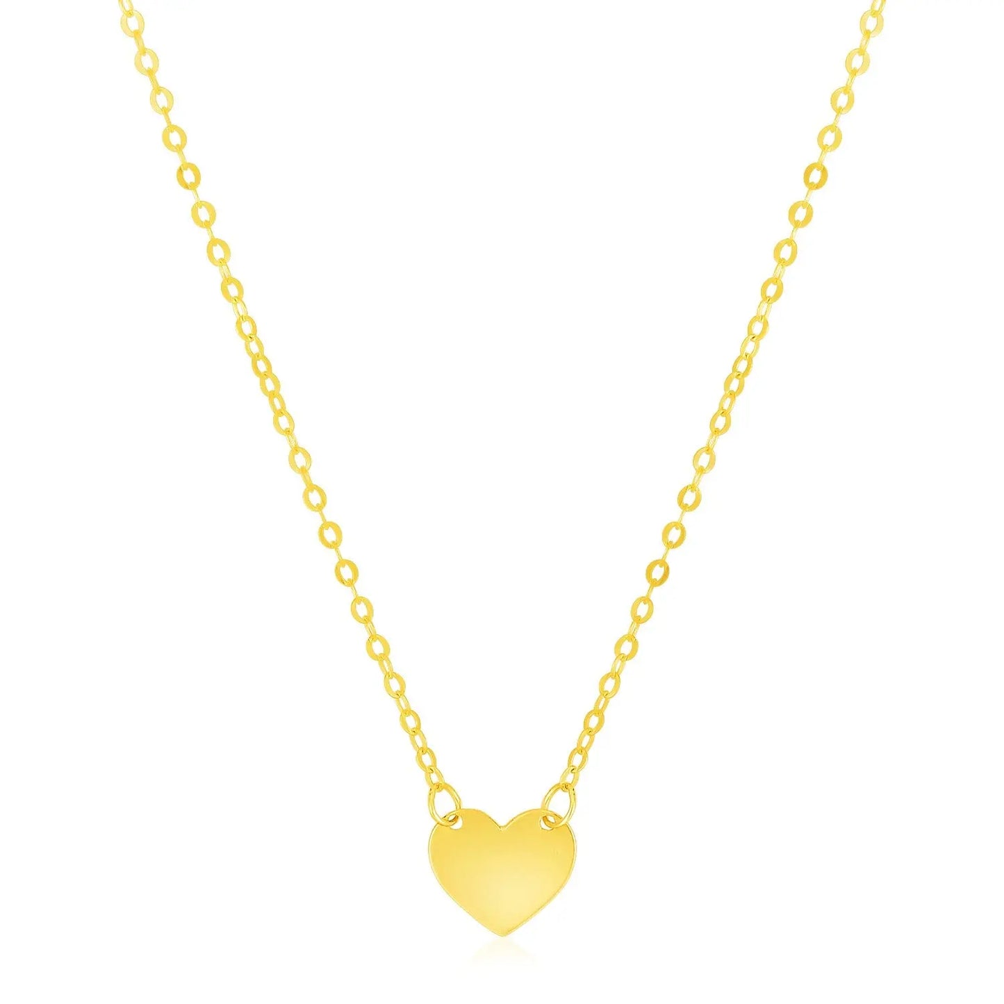 14k Yellow Gold Polished Mini Heart Necklace RCJ Necklaces  CELESTIA LUXE JEWELLERS