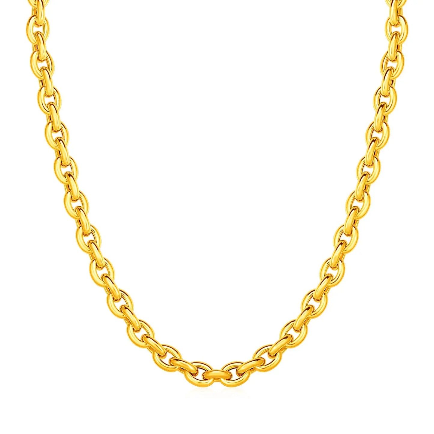 14k Yellow Gold Polished Oval Link Necklace RCJ Necklaces  CELESTIA LUXE JEWELLERS