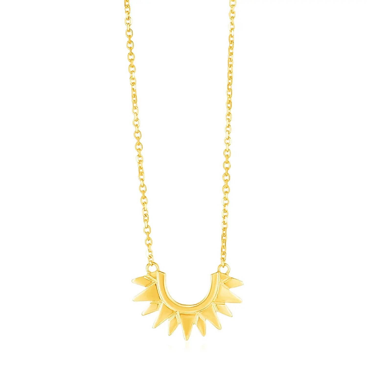 14k Yellow Gold Polished Sunburst Necklace RCJ Necklaces  CELESTIA LUXE JEWELLERS
