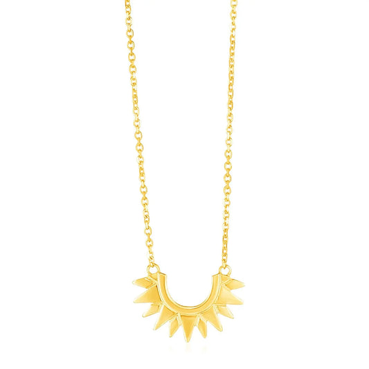 14k Yellow Gold Polished Sunburst Necklace RCJ Necklaces  CELESTIA LUXE JEWELLERS