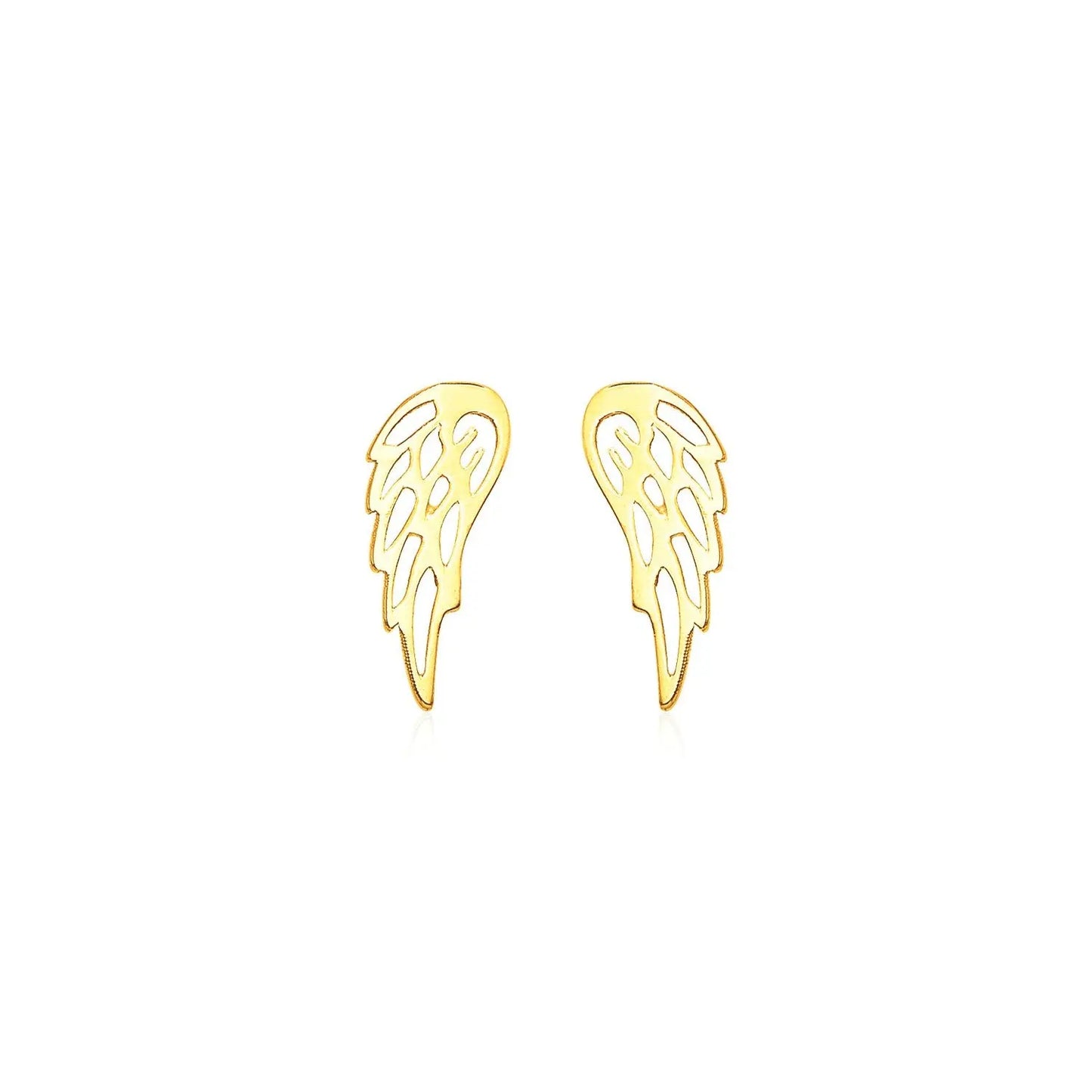 14k Yellow Gold Polished Wing Post Earrings RCJ Earrings  CELESTIA LUXE JEWELLERS