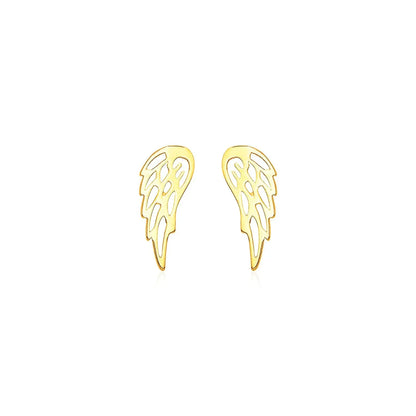 14k Yellow Gold Polished Wing Post Earrings RCJ Earrings  CELESTIA LUXE JEWELLERS