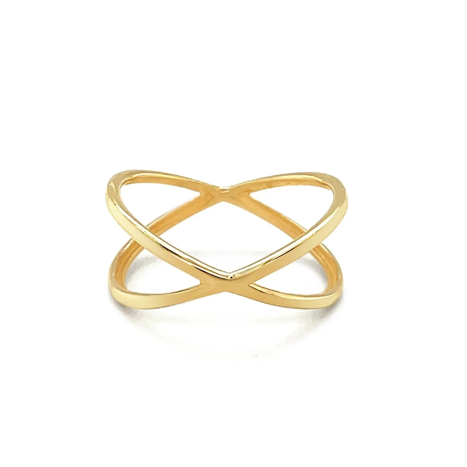 14k Yellow Gold Polished X Profile Ring RCJ Rings  CELESTIA LUXE JEWELLERS
