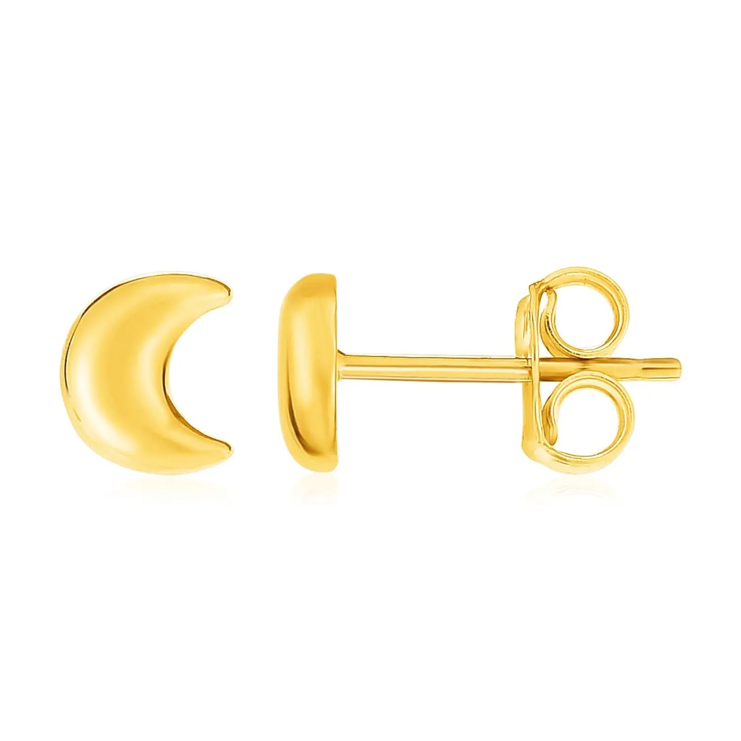 14k Yellow Gold Post Earrings with Moons RCJ Earrings  CELESTIA LUXE JEWELLERS