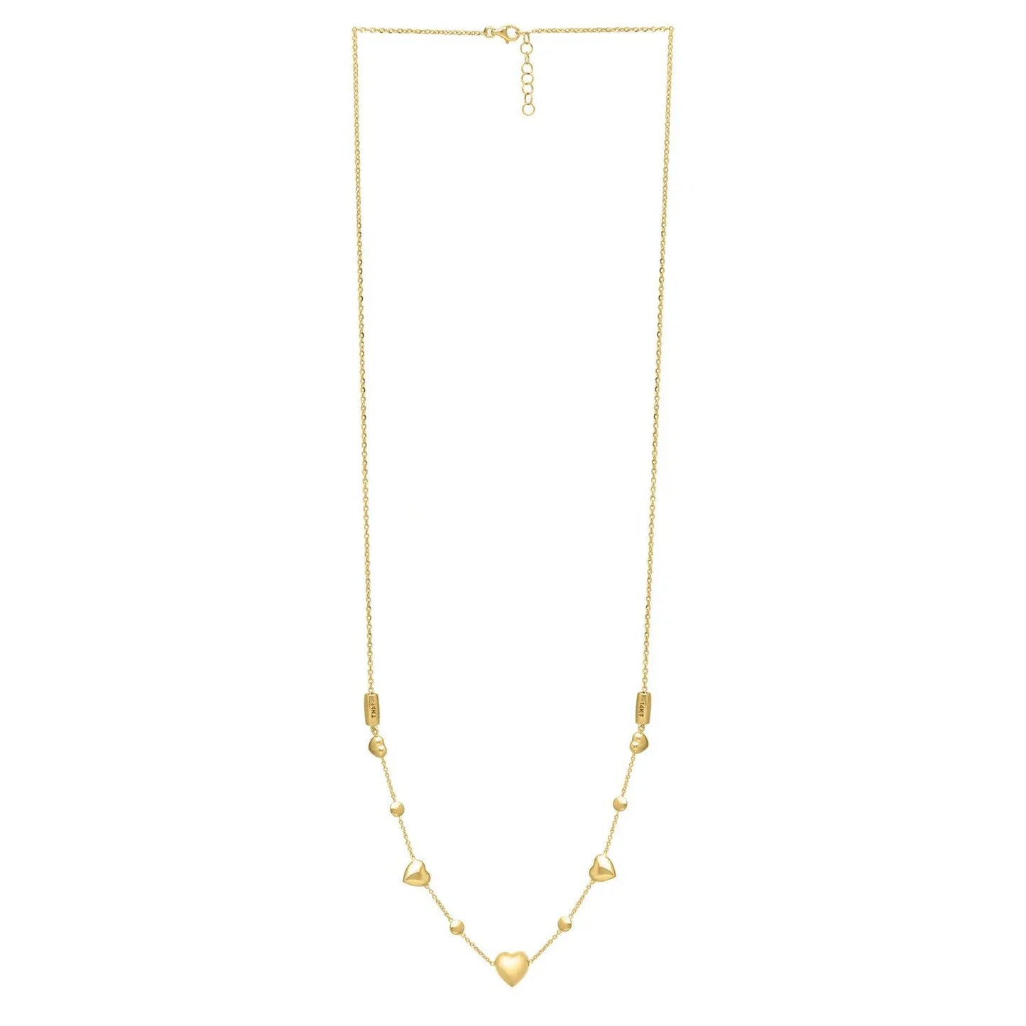 14k Yellow Gold Puff Heart Adjustable Necklace RCJ Necklaces  CELESTIA LUXE JEWELLERS