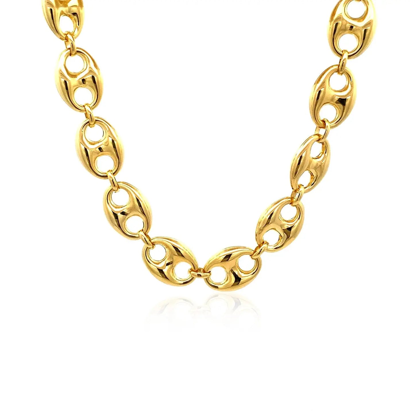 14k Yellow Gold Puffed Mariner Link Chain (11.00 mm) RCJ Chains  CELESTIA LUXE JEWELLERS