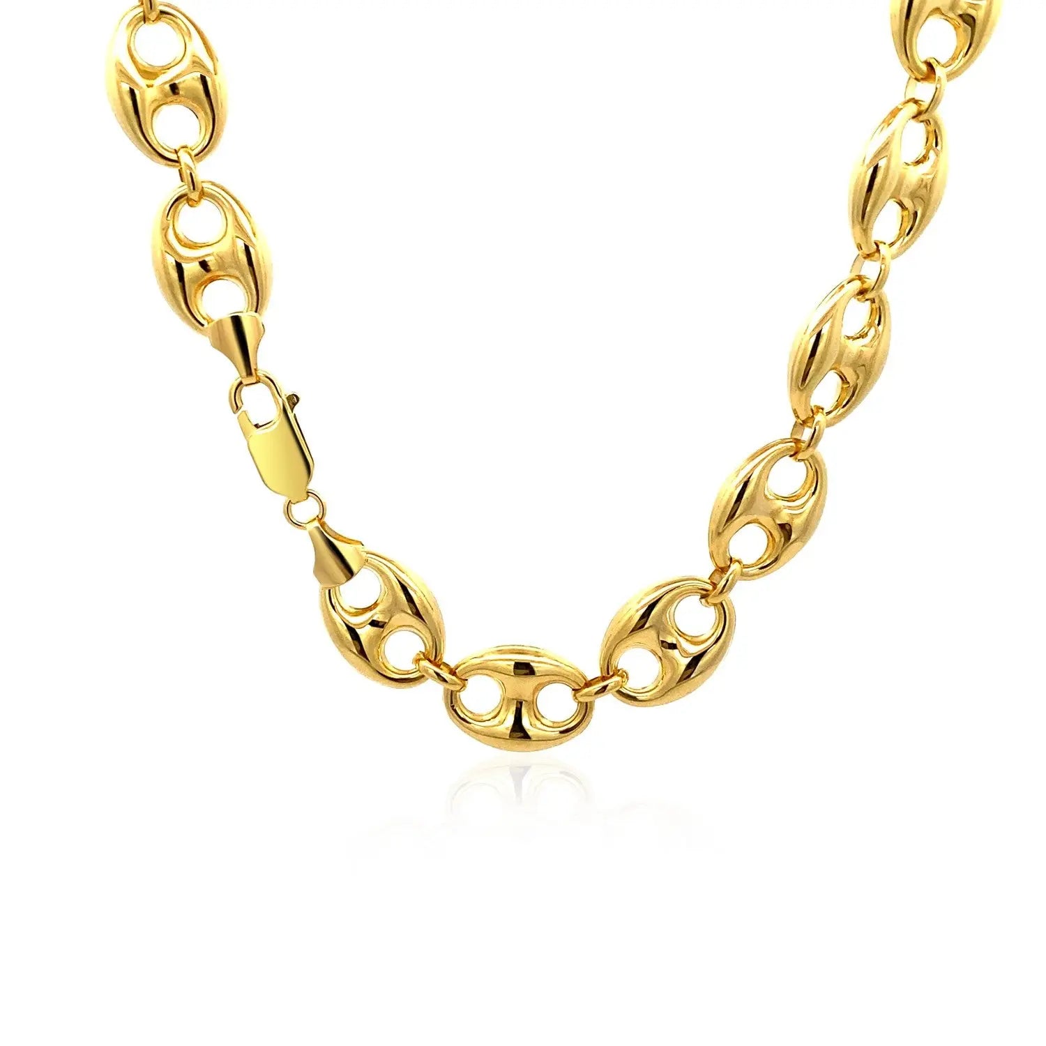 14k Yellow Gold Puffed Mariner Link Chain (11.00 mm) RCJ Chains  CELESTIA LUXE JEWELLERS