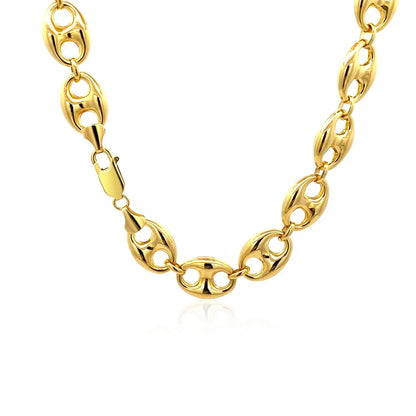 14k Yellow Gold Puffed Mariner Link Chain (11.00 mm) RCJ Chains  CELESTIA LUXE JEWELLERS