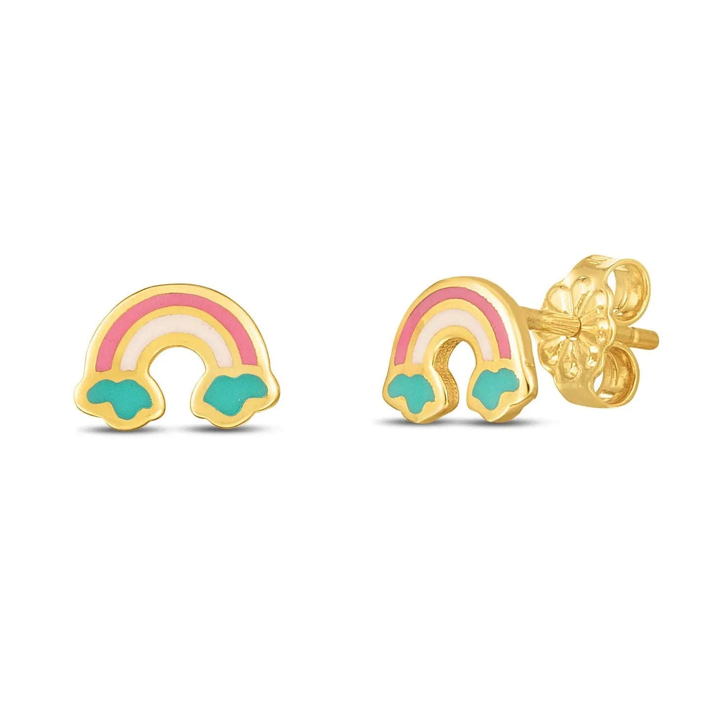 14k Yellow Gold Rainbow Studs RCJ Earrings  CELESTIA LUXE JEWELLERS