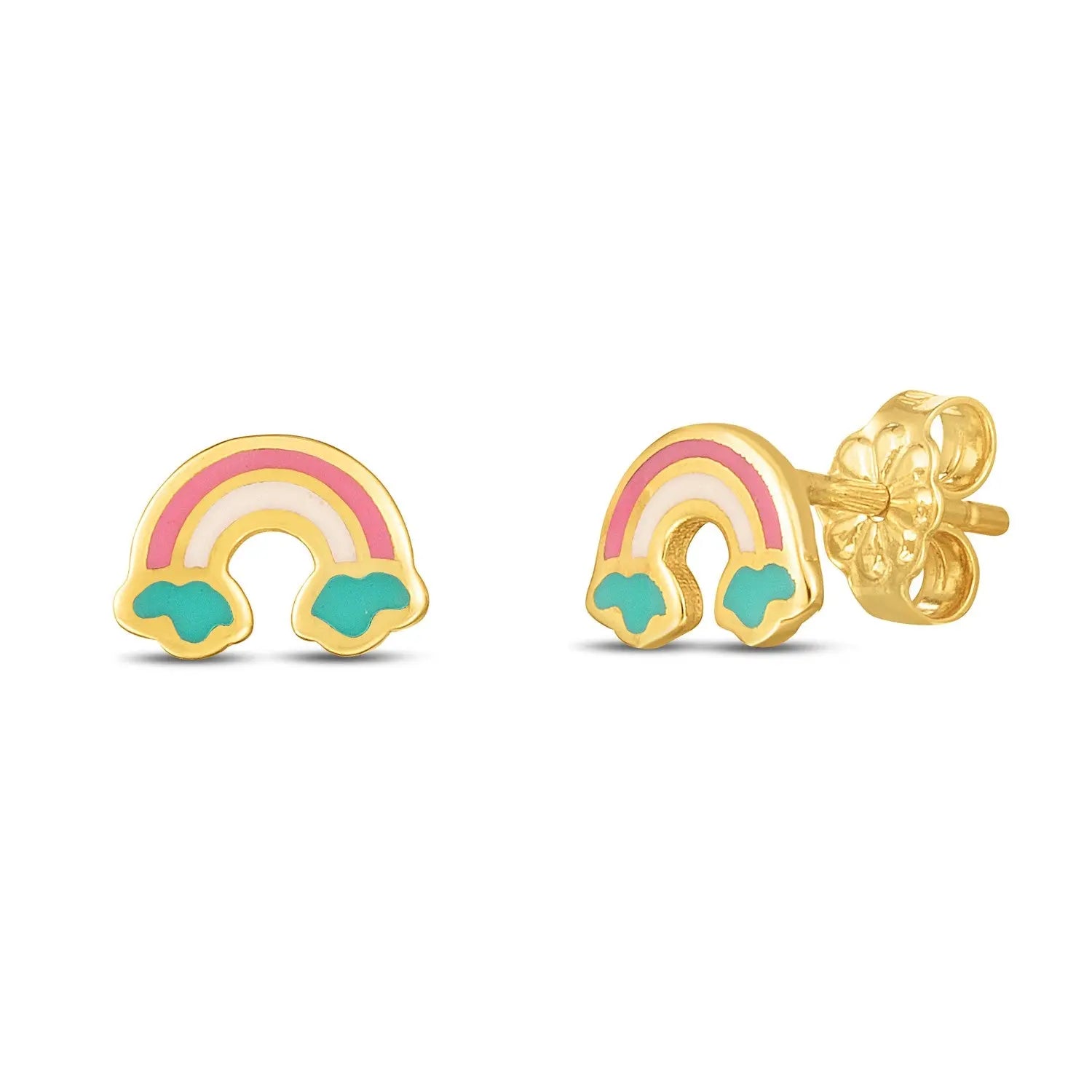 14k Yellow Gold Rainbow Studs RCJ Earrings  CELESTIA LUXE JEWELLERS