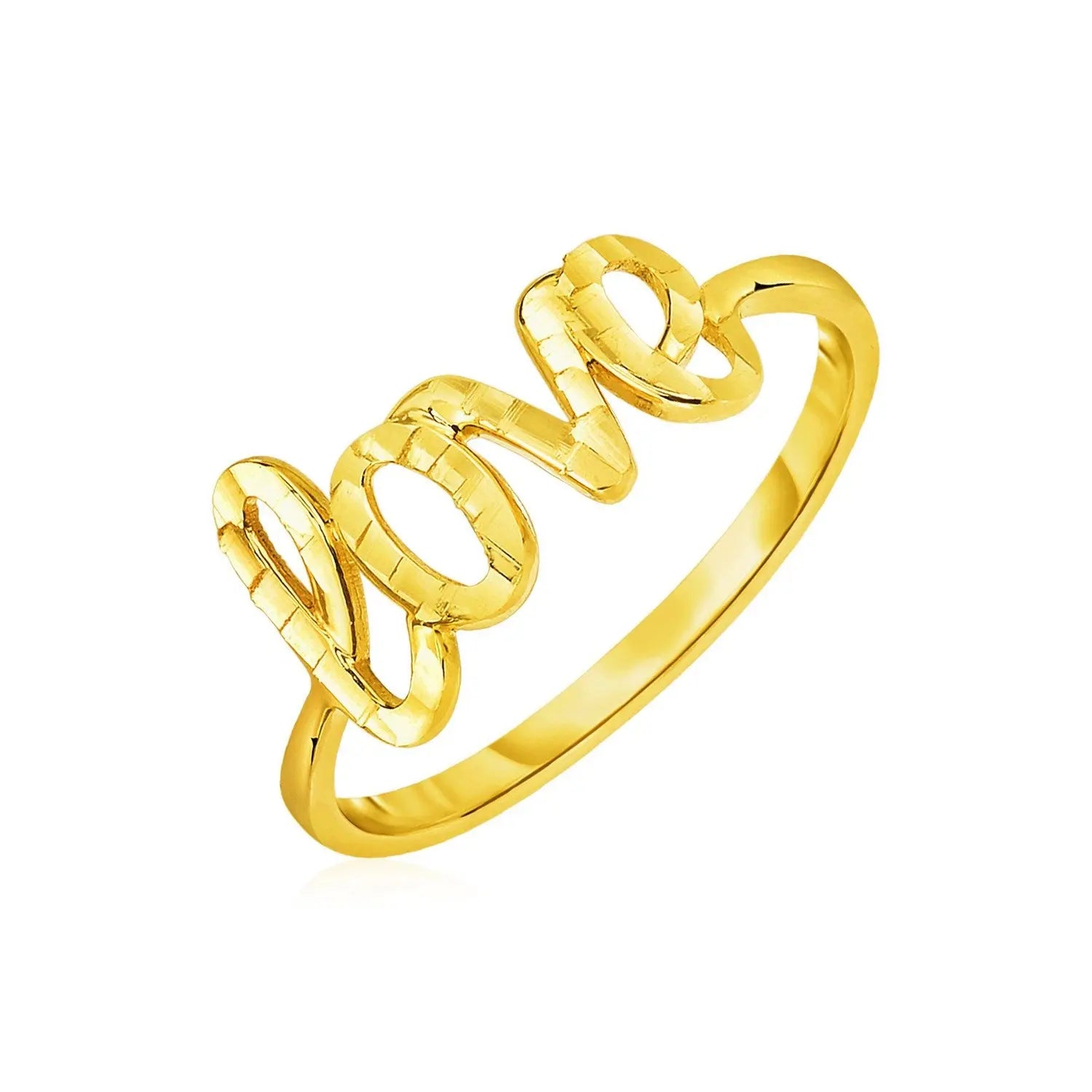 14k Yellow Gold Ring with Love RCJ Rings  CELESTIA LUXE JEWELLERS