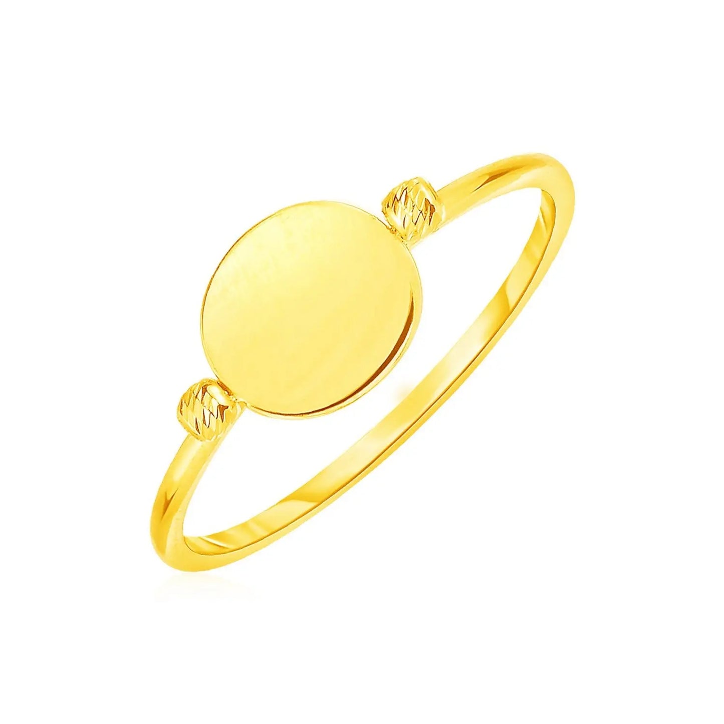 14k Yellow Gold Ring with Polished Oval RCJ Rings  CELESTIA LUXE JEWELLERS