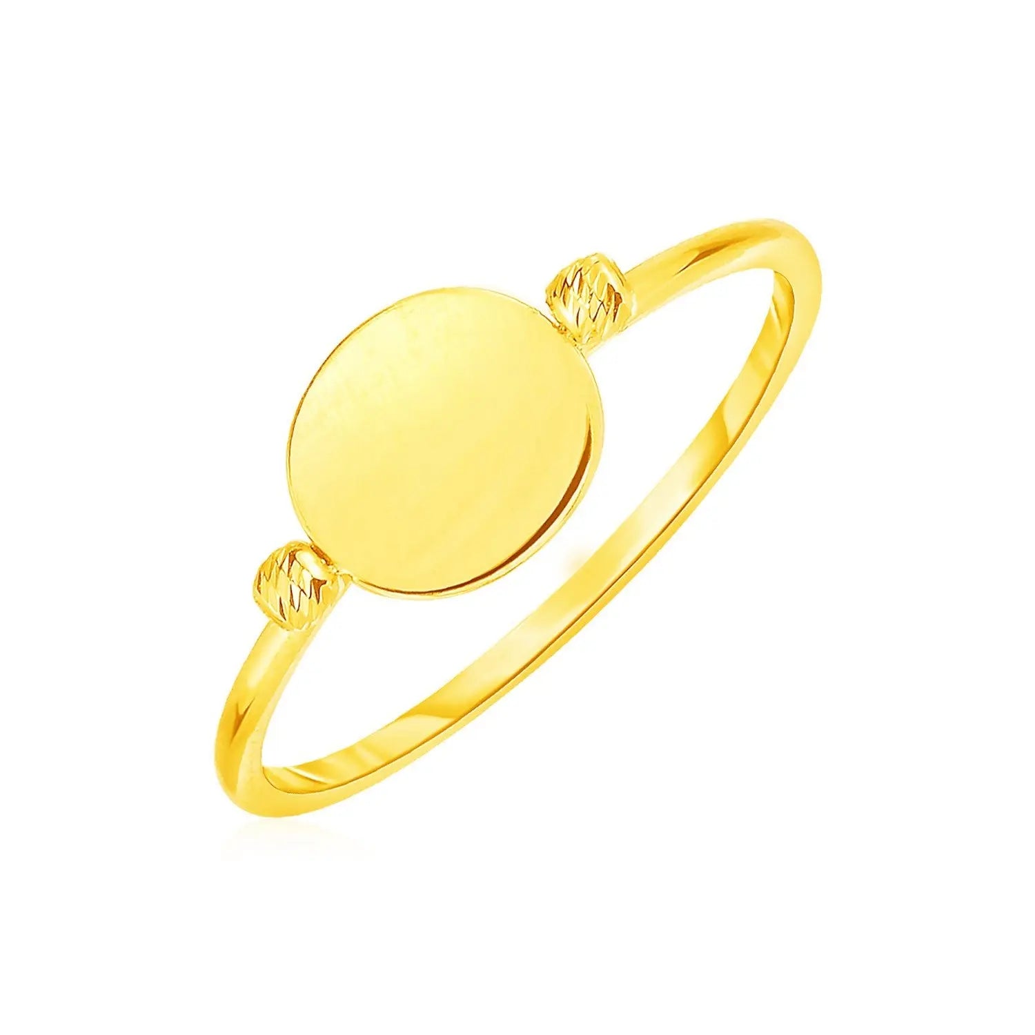 14k Yellow Gold Ring with Polished Oval RCJ Rings  CELESTIA LUXE JEWELLERS