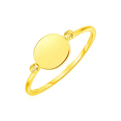 14k Yellow Gold Ring with Polished Oval RCJ Rings  CELESTIA LUXE JEWELLERS