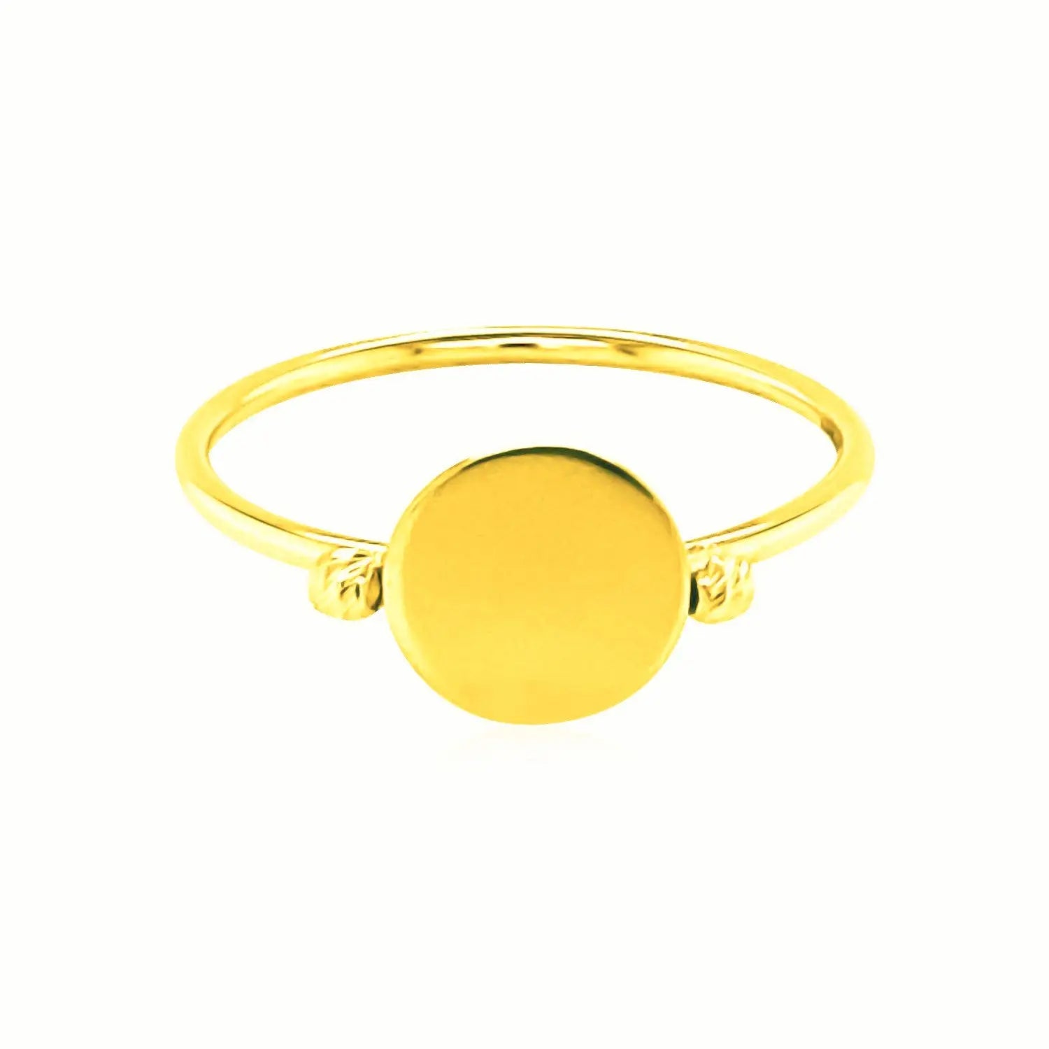 14k Yellow Gold Ring with Polished Oval RCJ Rings  CELESTIA LUXE JEWELLERS