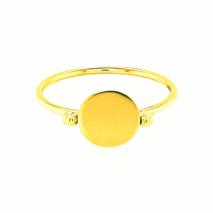 14k Yellow Gold Ring with Polished Oval RCJ Rings  CELESTIA LUXE JEWELLERS