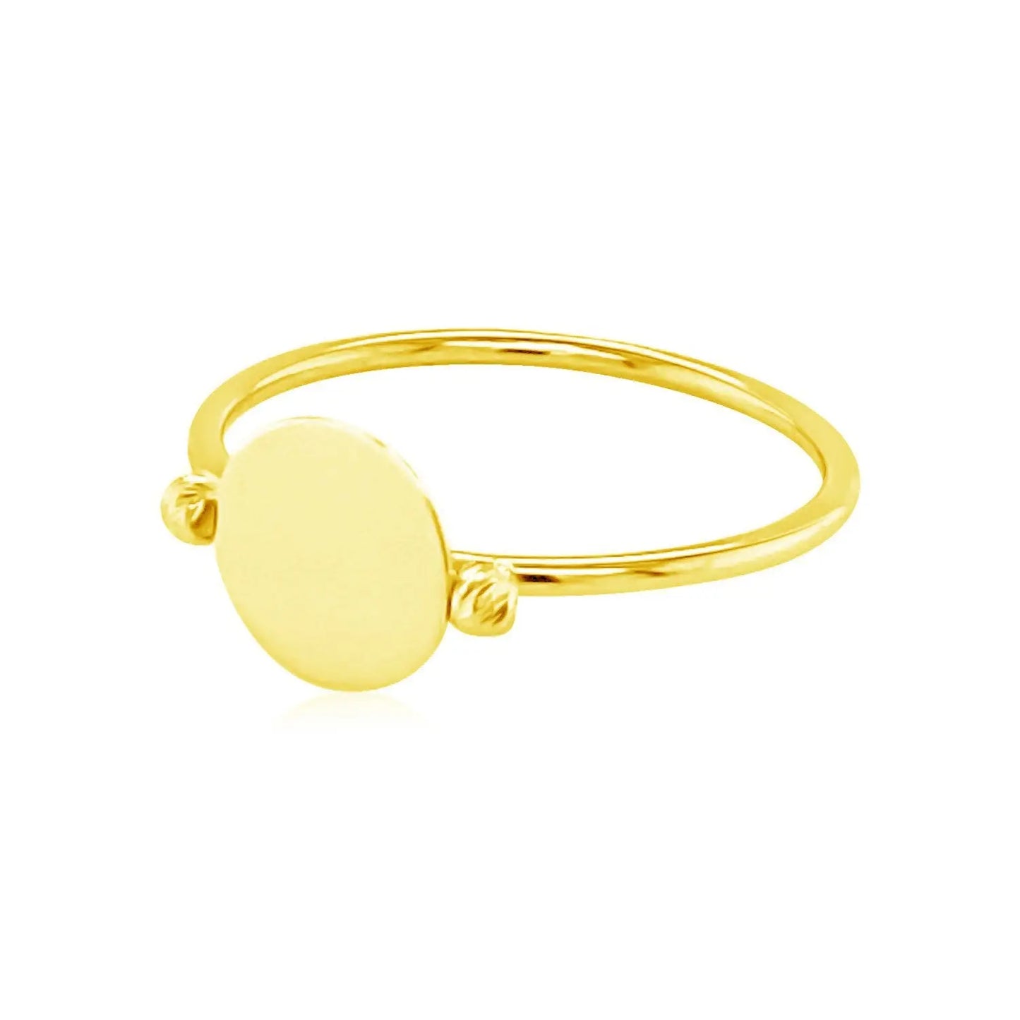 14k Yellow Gold Ring with Polished Oval RCJ Rings  CELESTIA LUXE JEWELLERS