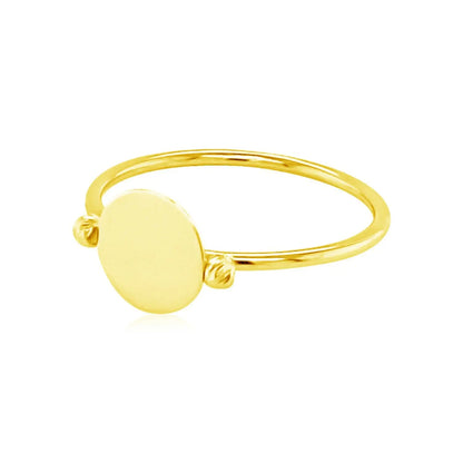 14k Yellow Gold Ring with Polished Oval RCJ Rings  CELESTIA LUXE JEWELLERS