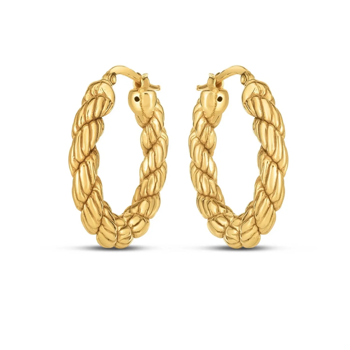 14k Yellow Gold Rope Hoop Earrings RCJ Earrings  CELESTIA LUXE JEWELLERS