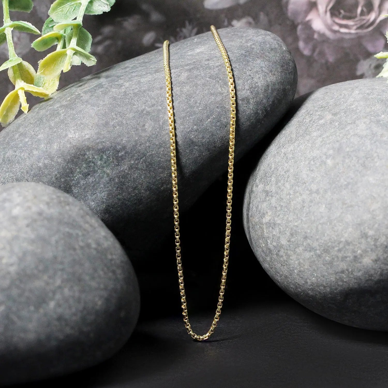 14k Yellow Gold Round Box Chain (1.3 mm) RCJ Chains  CELESTIA LUXE JEWELLERS