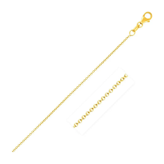 14k Yellow Gold Round Cable Link Chain (1.1 mm) RCJ Chains  CELESTIA LUXE JEWELLERS
