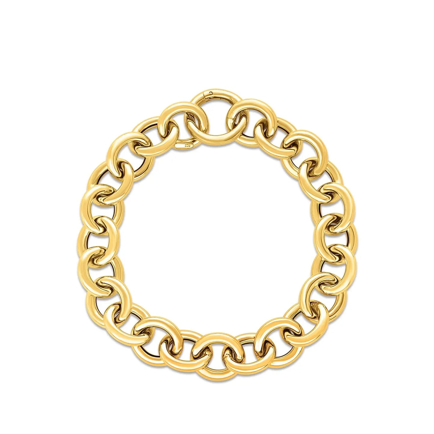 14k Yellow Gold Round Link Bracelet (11.60 mm) RCJ Bracelets  CELESTIA LUXE JEWELLERS