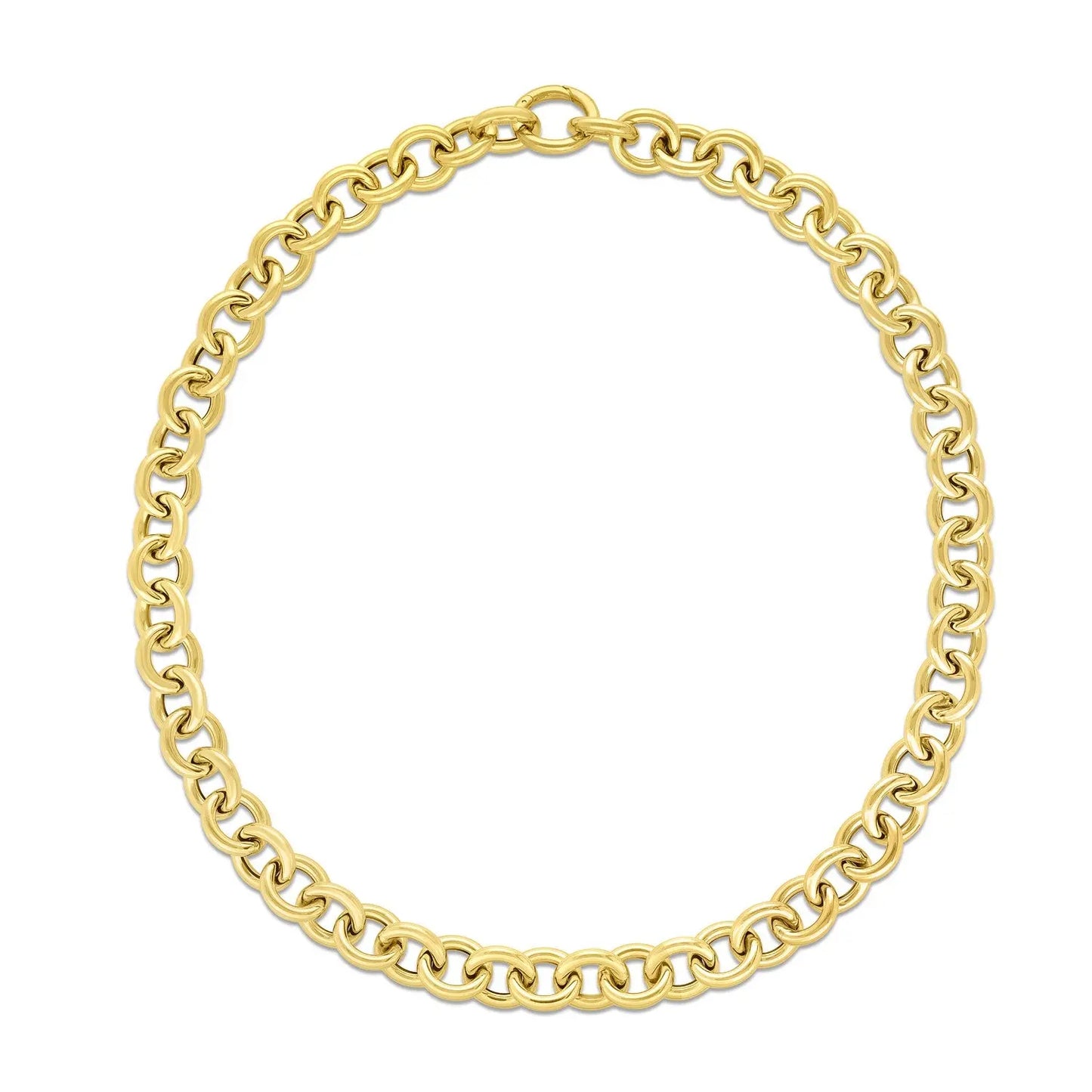 14k Yellow Gold Round Link Chain Necklace RCJ Necklaces  CELESTIA LUXE JEWELLERS