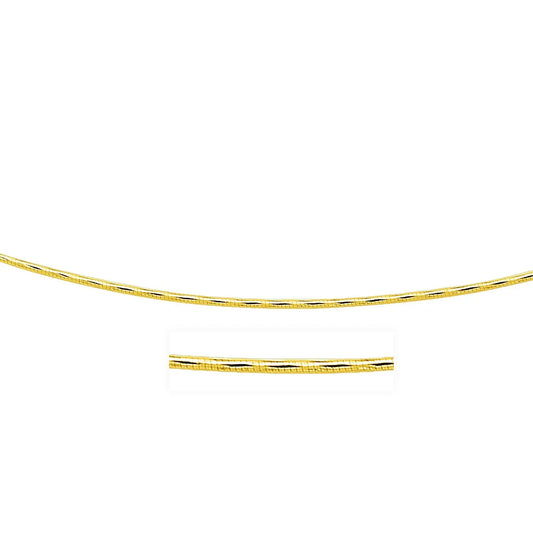 14k Yellow Gold Round Omega Necklace with Diamond Cuts (1.5 mm) RCJ Necklaces  CELESTIA LUXE JEWELLERS