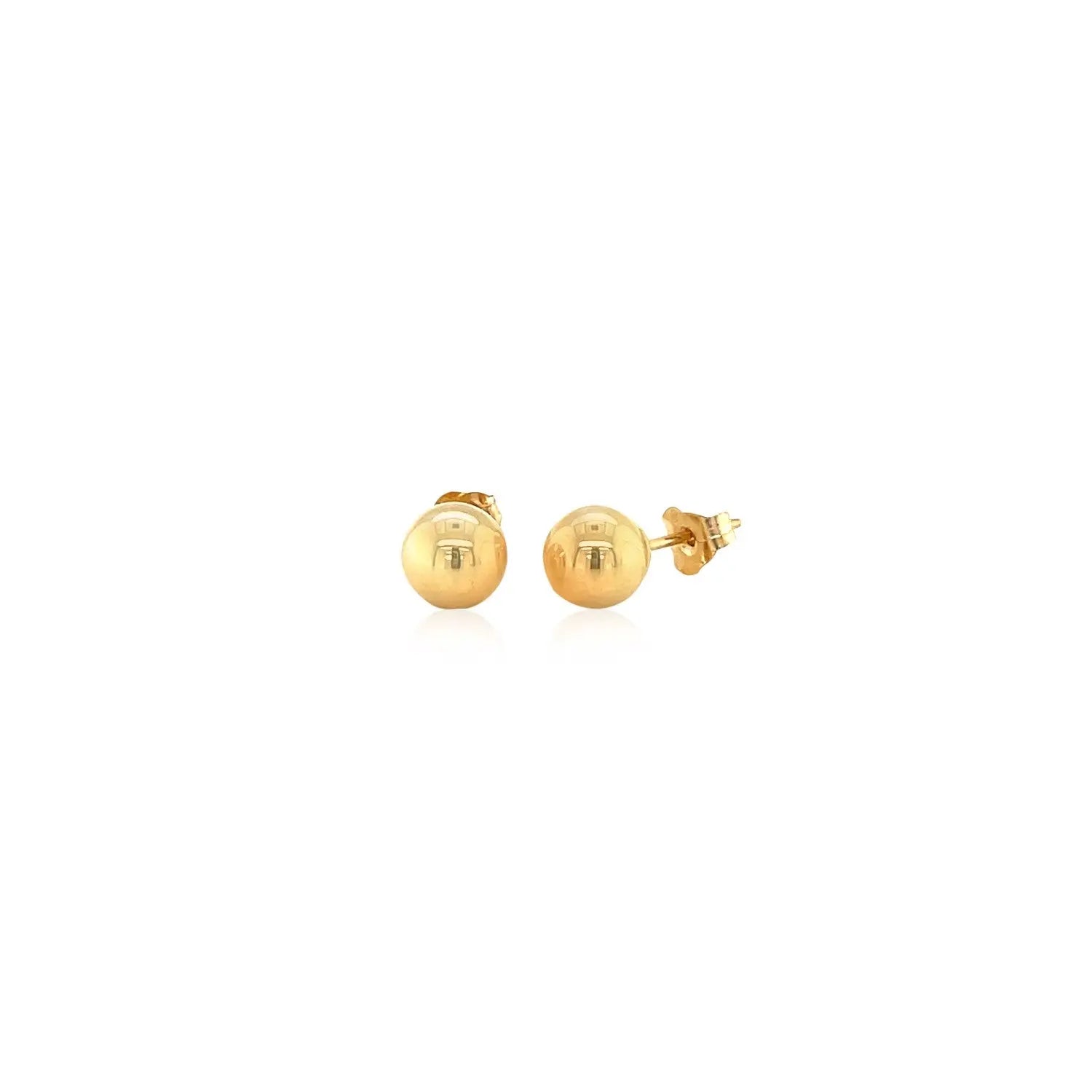 14k Yellow Gold Round Stud Earrings (6.0 mm) RCJ Earrings  CELESTIA LUXE JEWELLERS