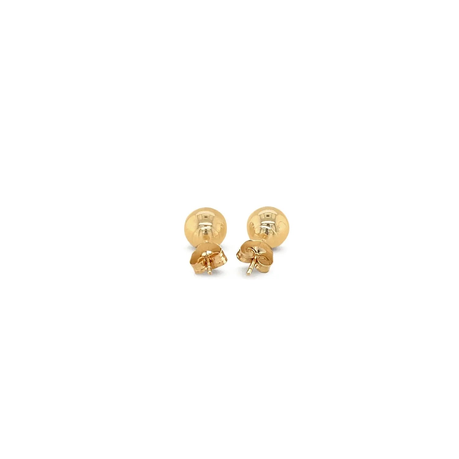 14k Yellow Gold Round Stud Earrings (6.0 mm) RCJ Earrings  CELESTIA LUXE JEWELLERS