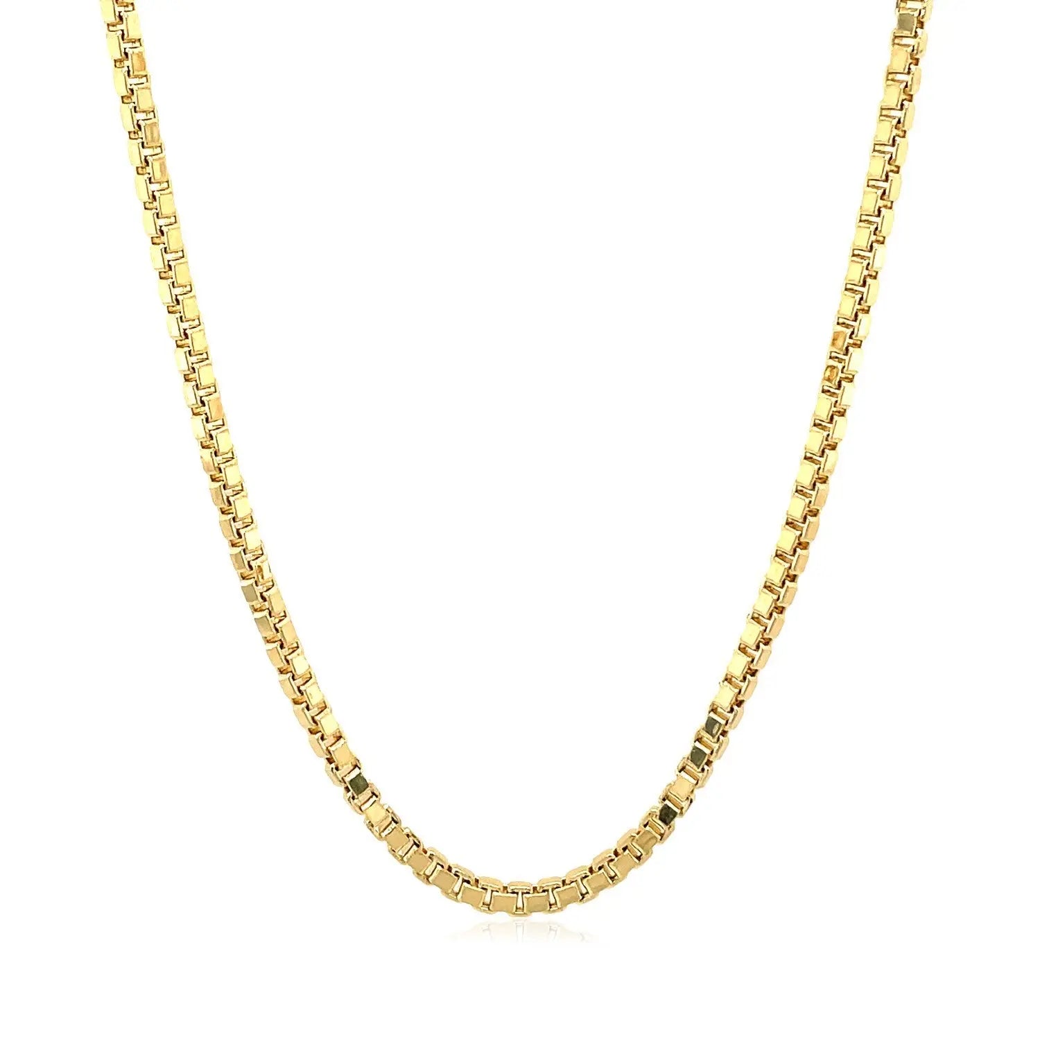 14k Yellow Gold Semi Solid Box Chain (2.10 mm) RCJ Chains  CELESTIA LUXE JEWELLERS