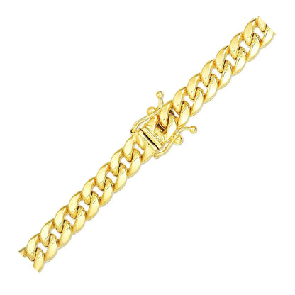 14k Yellow Gold Semi Solid Miami Cuban Bracelet (6.10 mm) RCJ Bracelets  CELESTIA LUXE JEWELLERS
