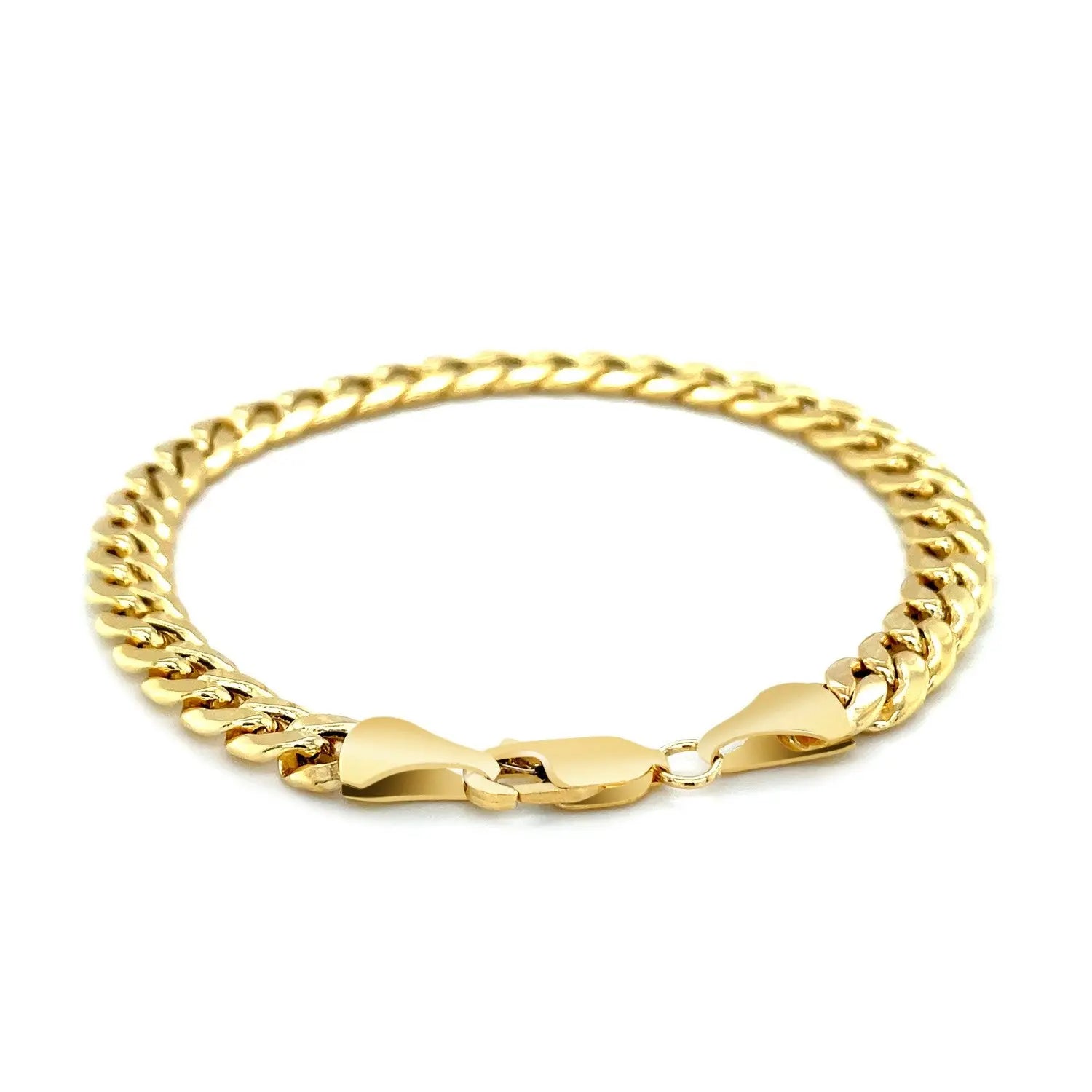 14k Yellow Gold Semi Solid Miami Cuban Bracelet (6.60 mm) RCJ Bracelets  CELESTIA LUXE JEWELLERS