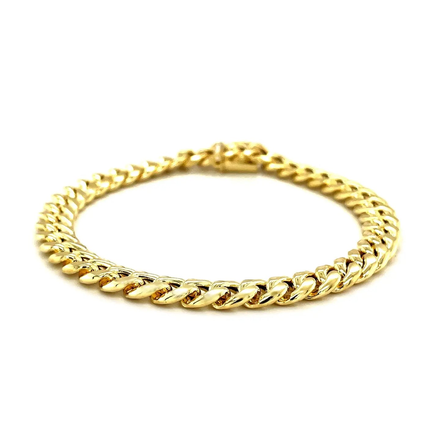 14k Yellow Gold Semi Solid Miami Cuban Bracelet (7.20 mm) RCJ Bracelets  CELESTIA LUXE JEWELLERS