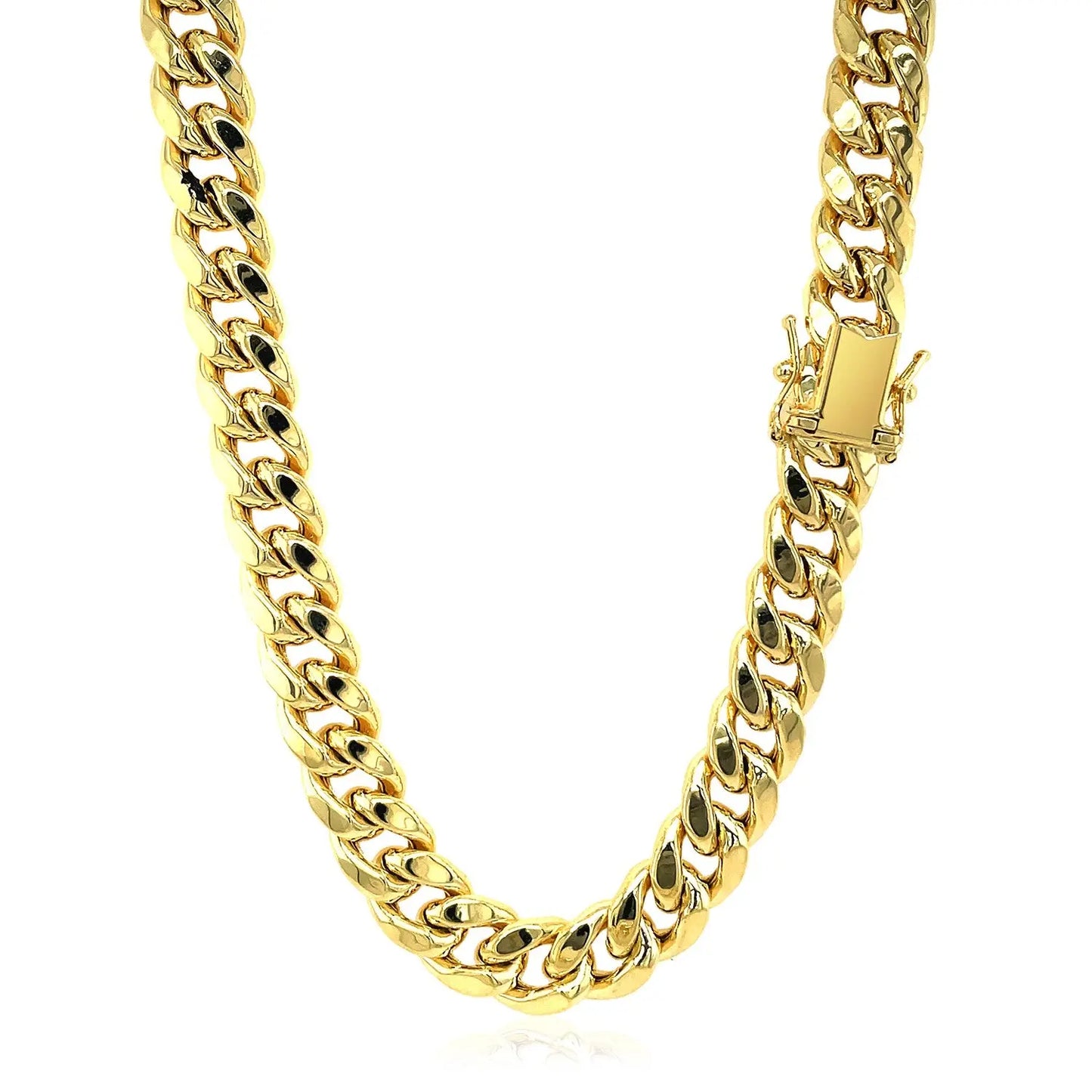 14k Yellow Gold Semi Solid Miami Cuban Chain (9.10 mm) RCJ Chains  CELESTIA LUXE JEWELLERS