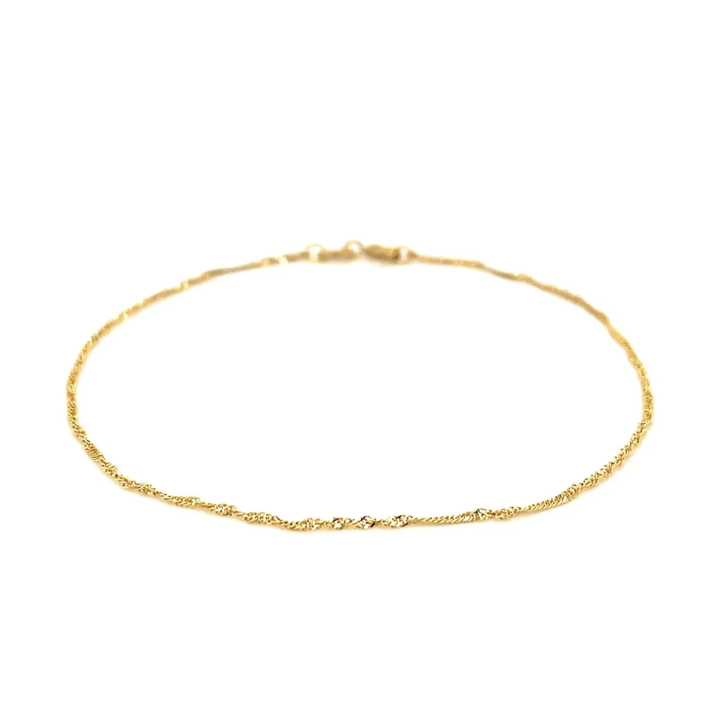 14k Yellow Gold Singapore Bracelet (1.10 mm) RCJ Bracelets  CELESTIA LUXE JEWELLERS