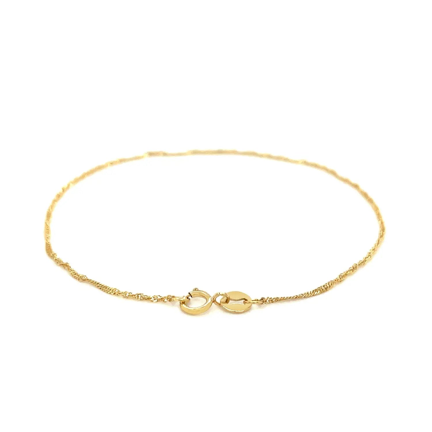 14k Yellow Gold Singapore Bracelet (1.10 mm) RCJ Bracelets  CELESTIA LUXE JEWELLERS